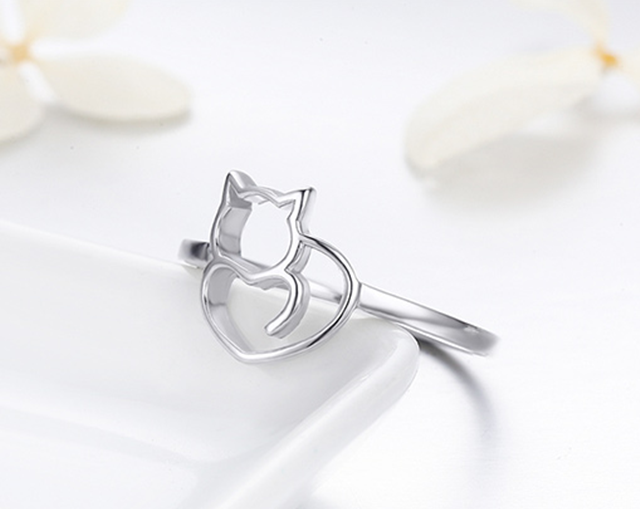 Silver Cat Ring